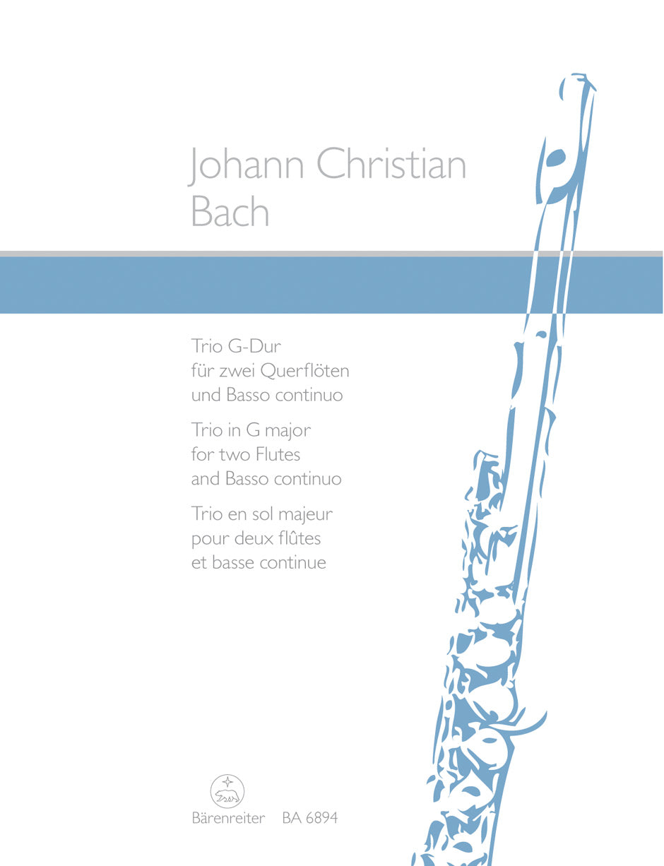 Bach,J.C., Trio G-dur (2Fl,Bc) (Barenreiter)