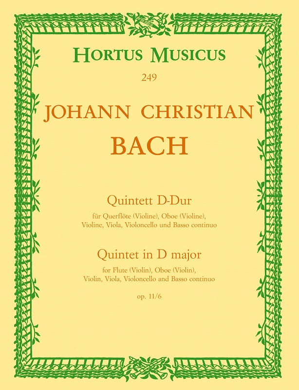 Bach,J.C., Quintet op. 11/6 in D (Barenreiter)