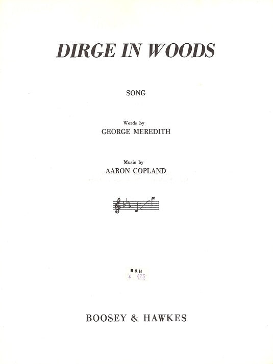 Copland, Dirge in the Woods (Boosey)