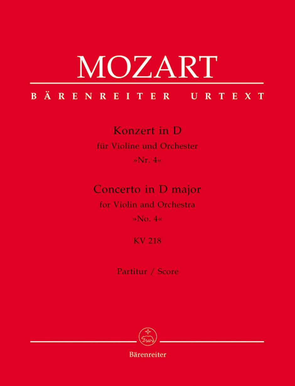 Mozart, Concerto KV 218 in D (Partitur) (Barenreiter)