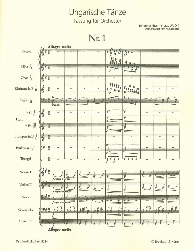 Brahms, Ungarische Tanze 1, 3, 10 (Breitkopf)