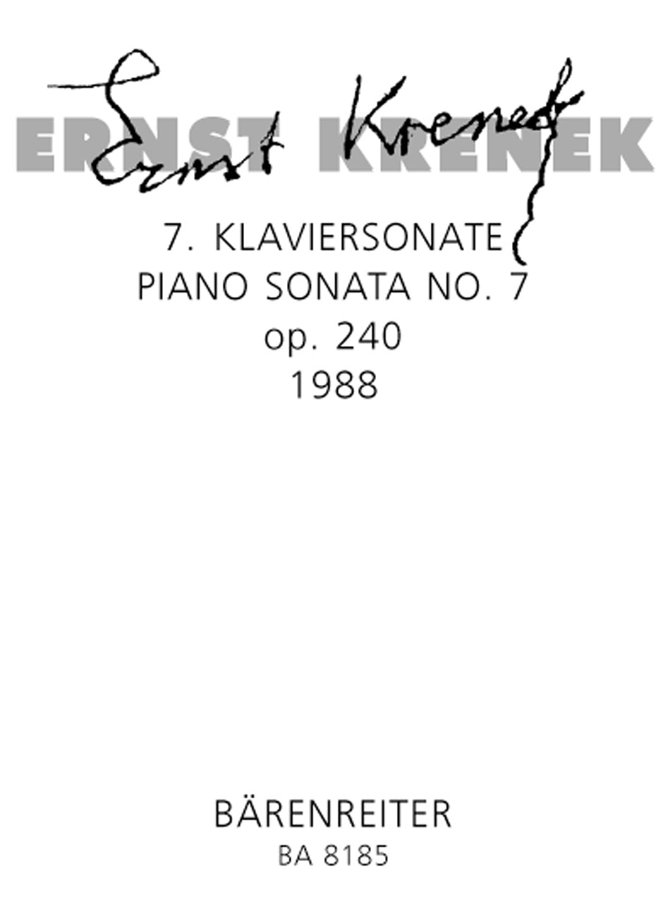 Krenek, Sonata No. 7, op. 240 (1988) (Barenreiter)