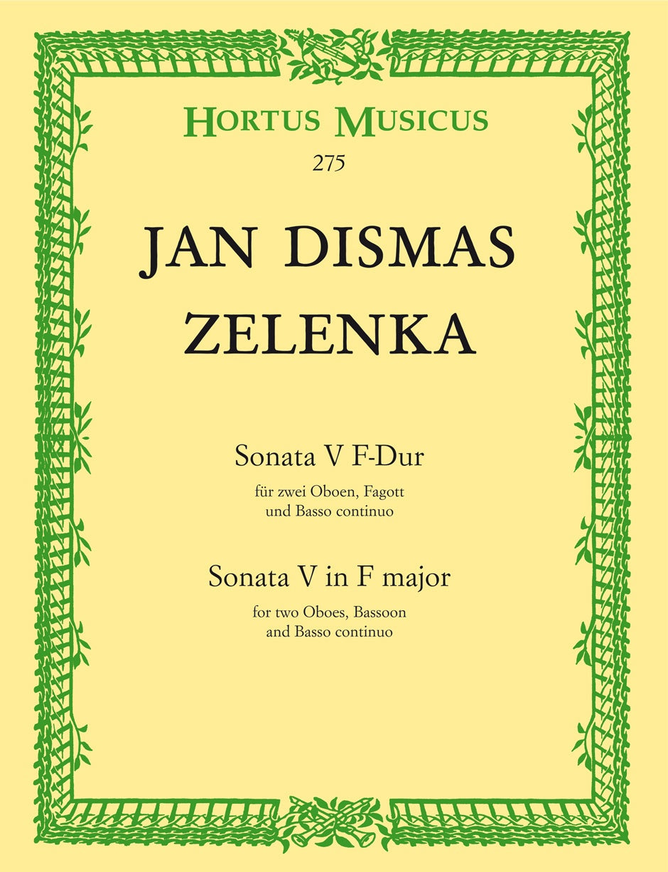 Zelenka, Sonata No. 5 in F (2Ob,Bn,Bc) (Barenreiter)