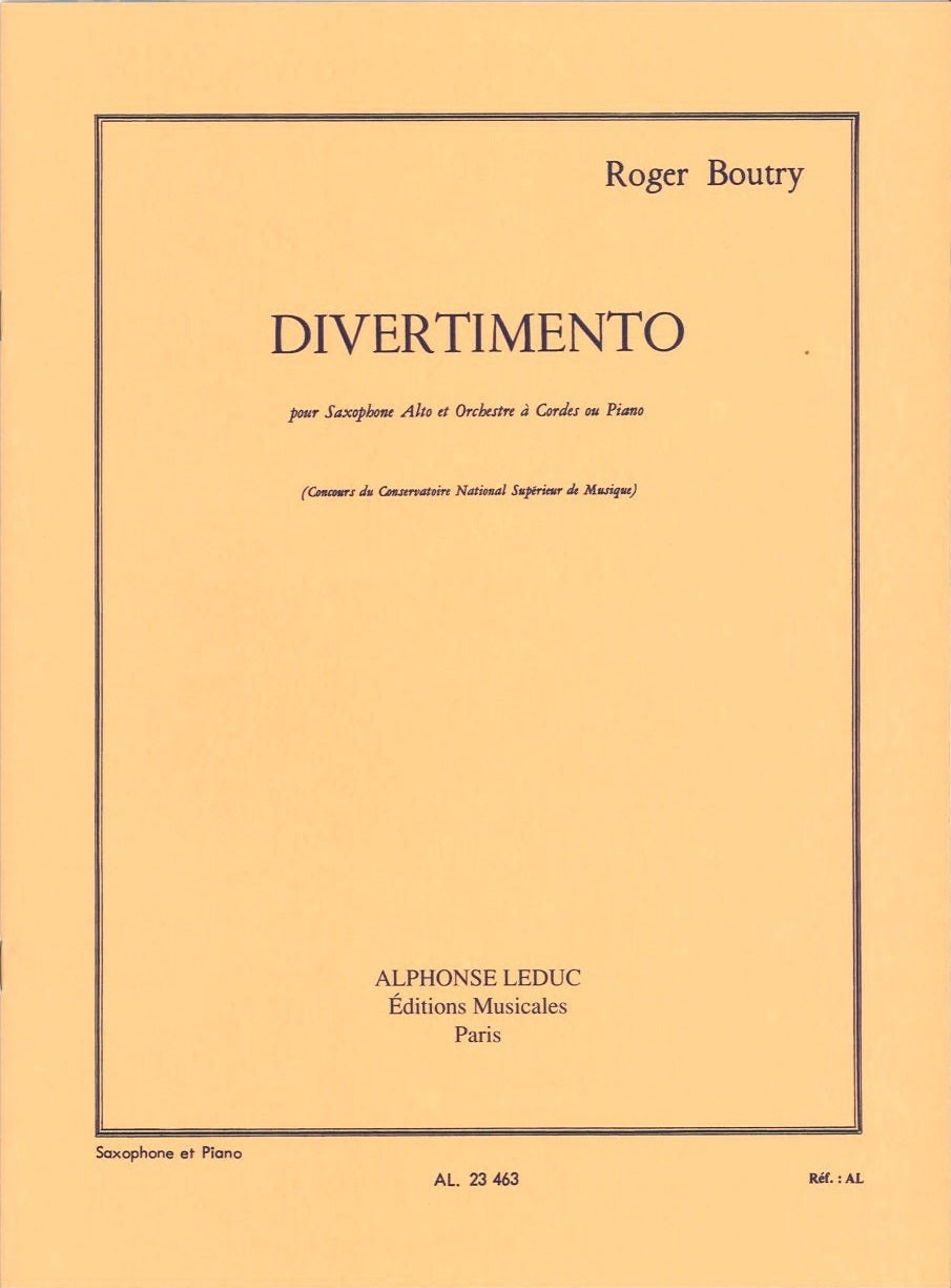 Boutry, Divertimento (Alto Sax,Pf) (Leduc)