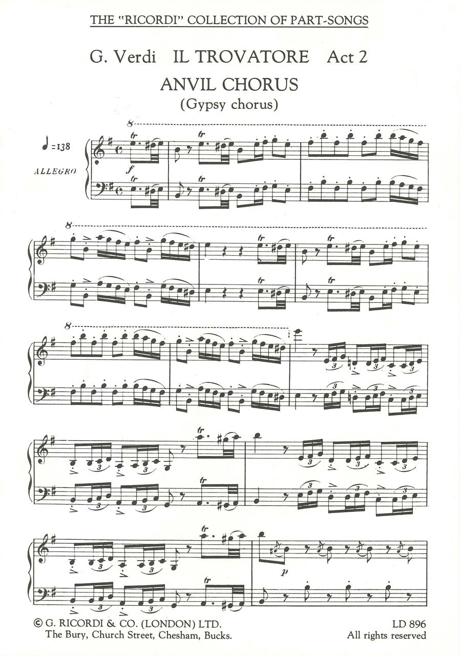 Verdi, Anvil Chorus from 'Il Trovatore' (Ricordi)