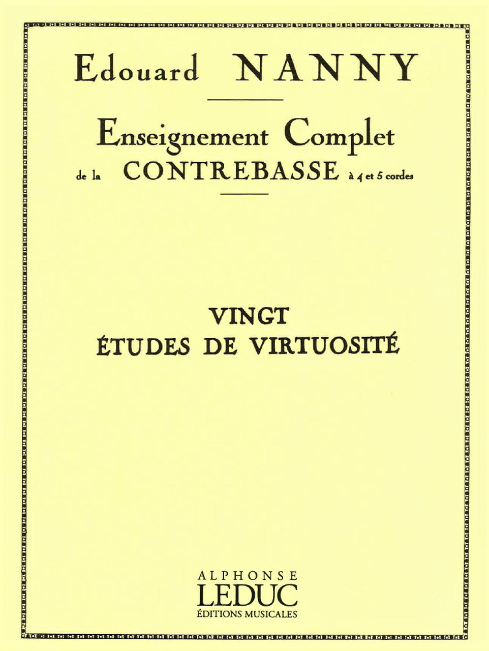 Nanny, Etudes (20) de Virtuosite (Leduc)