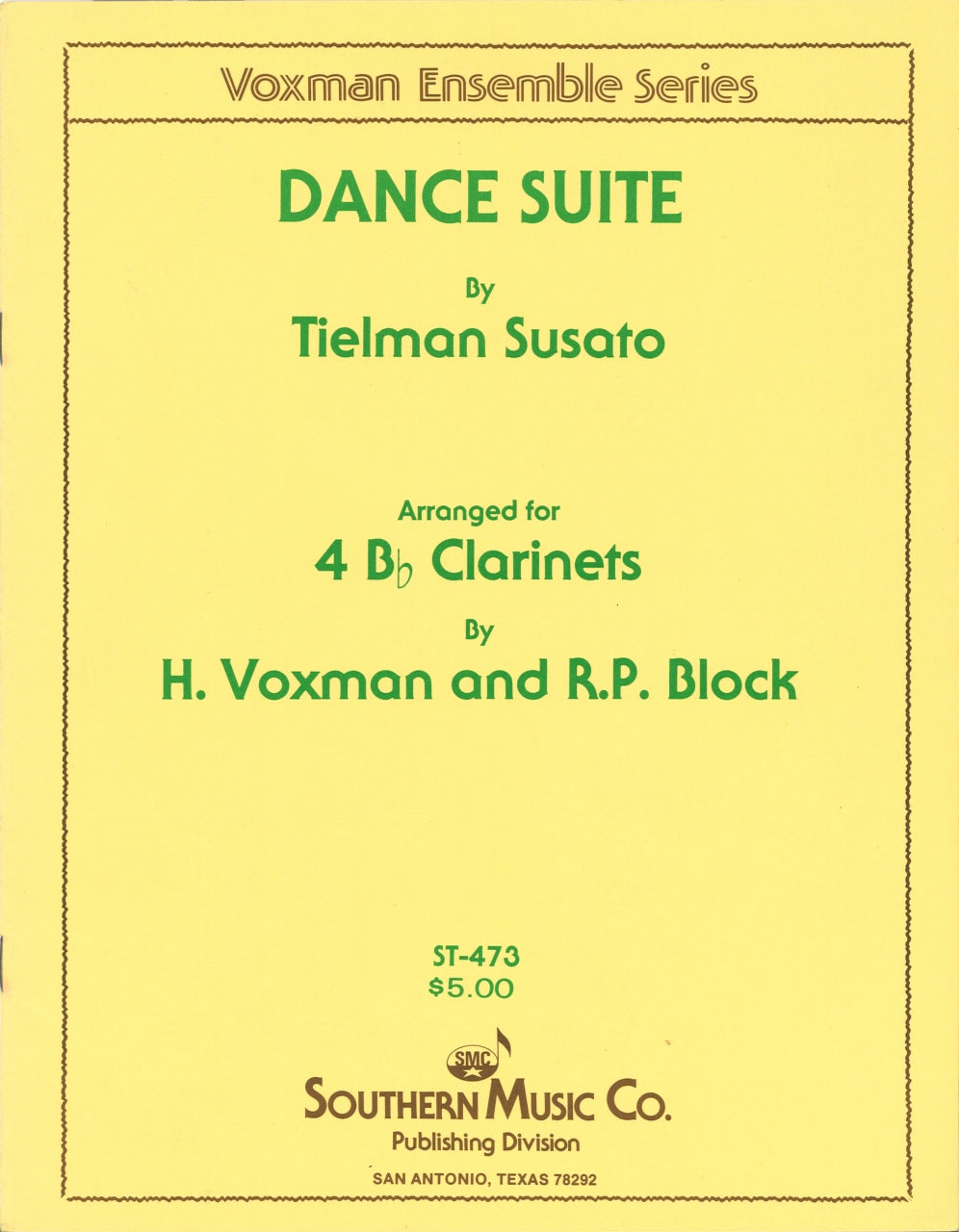 Susato, Dance Suite [4-Bb Cl] (Voxman) (Southern)
