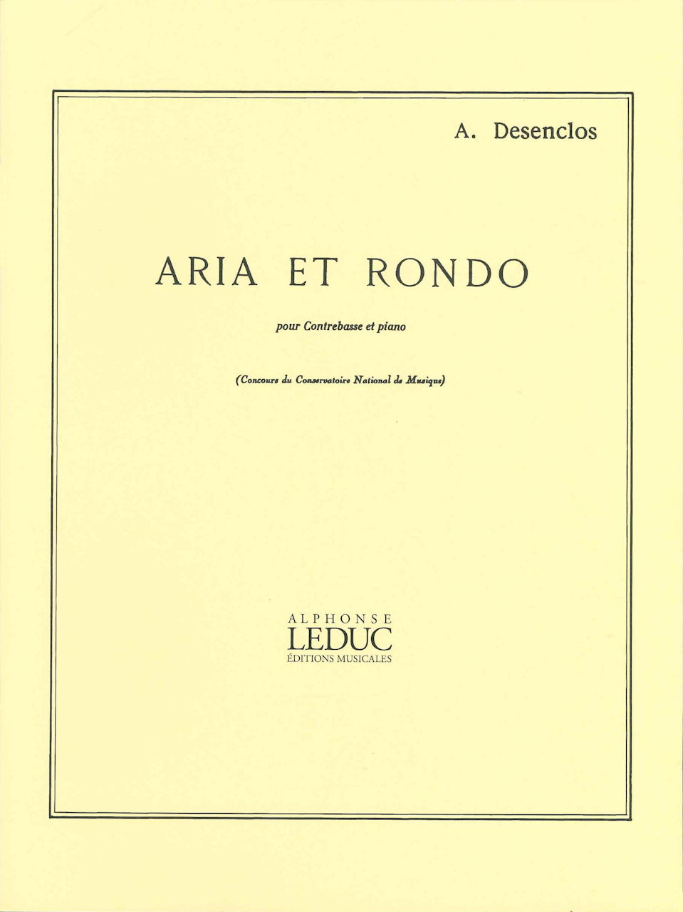 Desenclos, Aria et Rondo (Leduc)