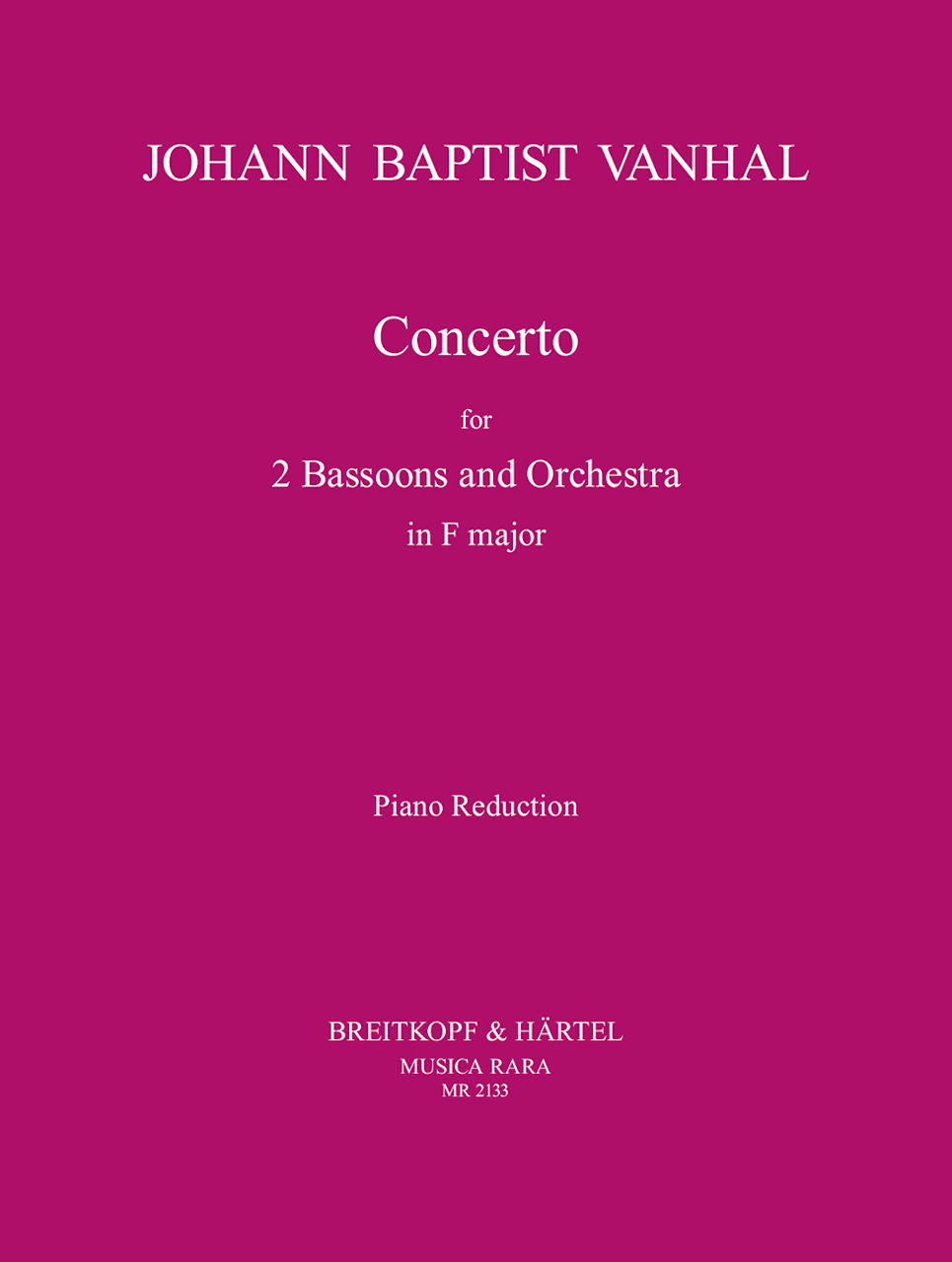 Vanhal, Concerto in F (2Bn,Pf) (Musica Rara)