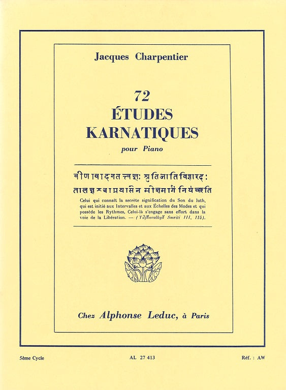 Charpentier,J., 72 Etudes karnatiques, 5 (Leduc)