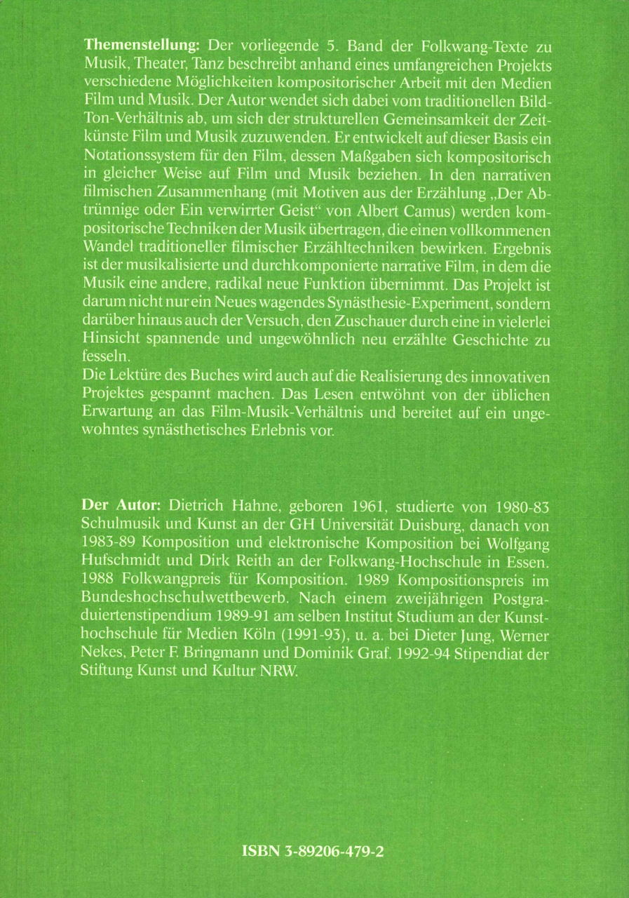 Hahne, Komposition und Film (Blaue Eule)