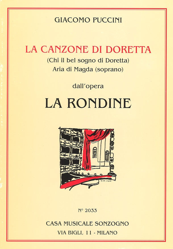 Puccini, Canzone di Doretta 'Chi il bel (Sonzogno)