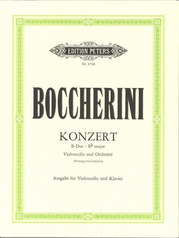 Boccherini, Concerto in Bb (Grutzmacher) (Peters)