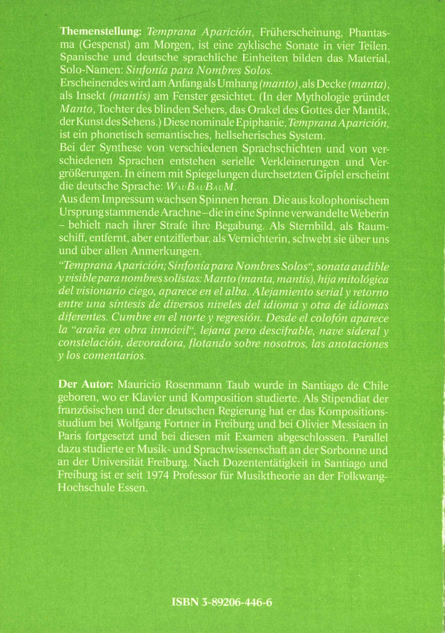 R.Taub, Temprana Aparicion (Blaue Eule)