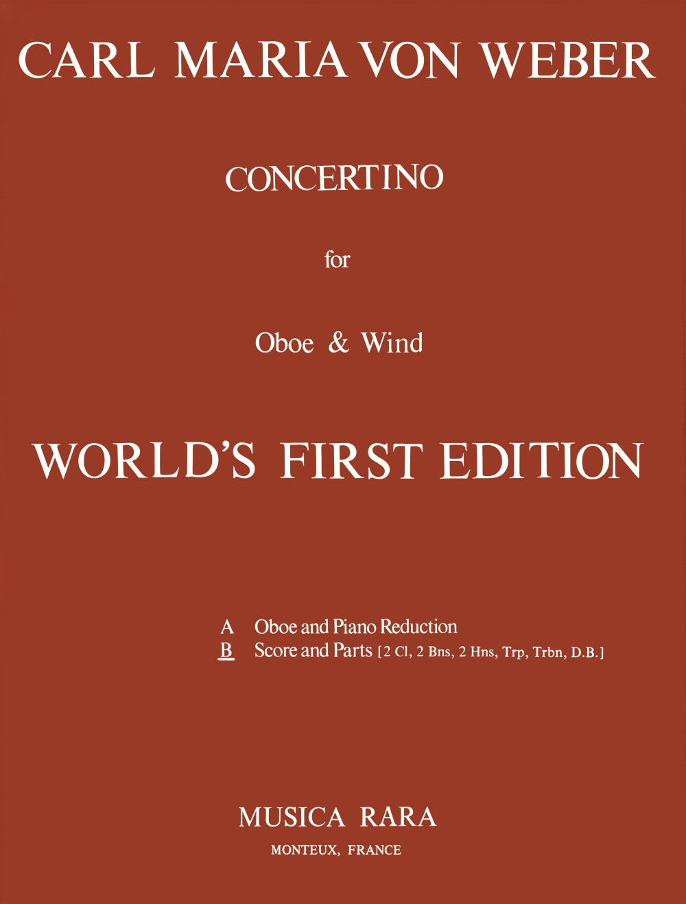 Weber, Concertino in C (Oboe,Wind) (Musica Rara)