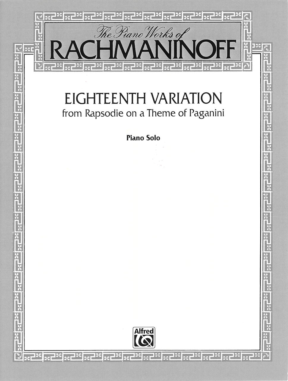 Rachmaninoff, 18th Variation (advanced) (Belwin/Alfred)