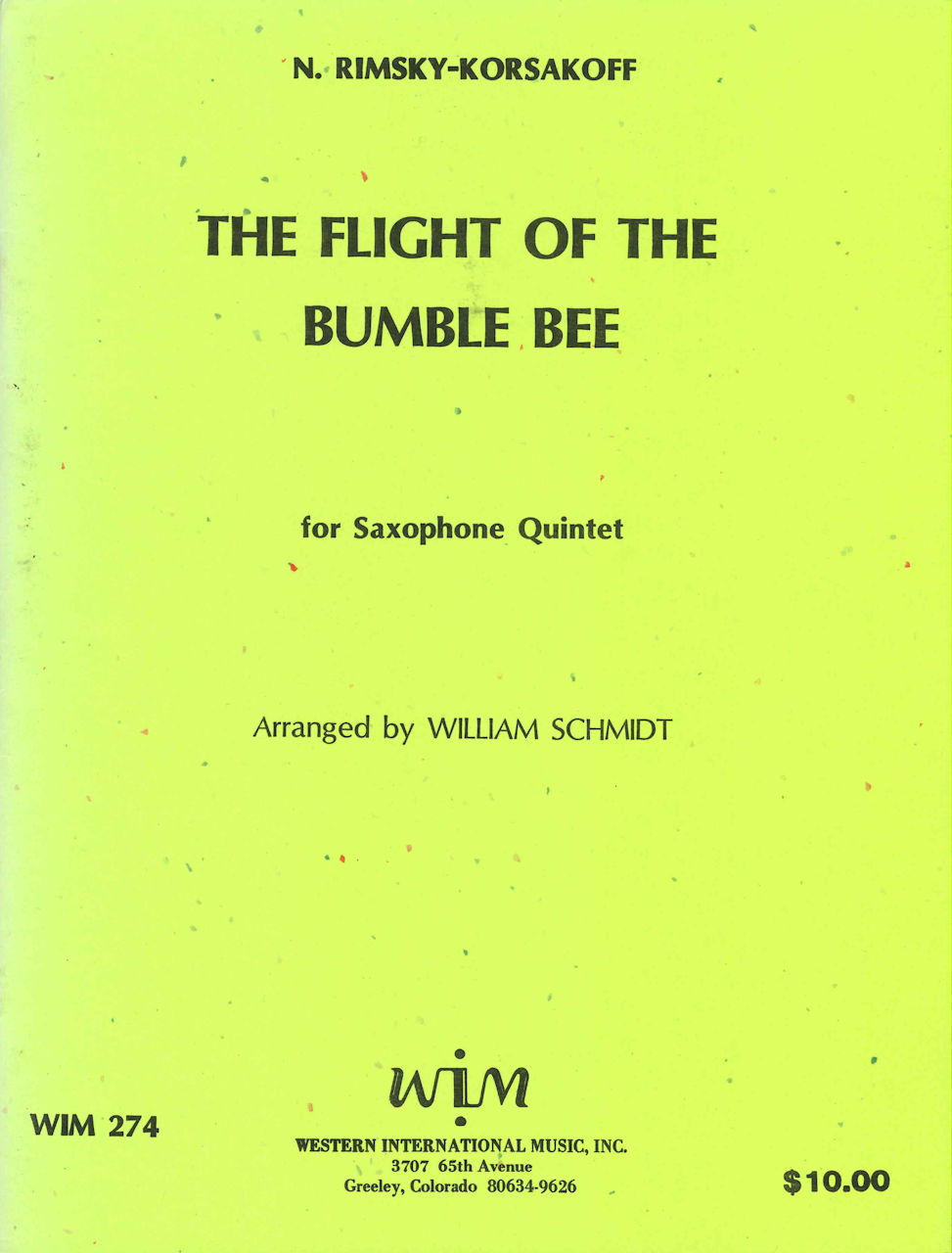 Rimsky-Korsakov, Bumble Bee (SAATBr) (Western International Music)