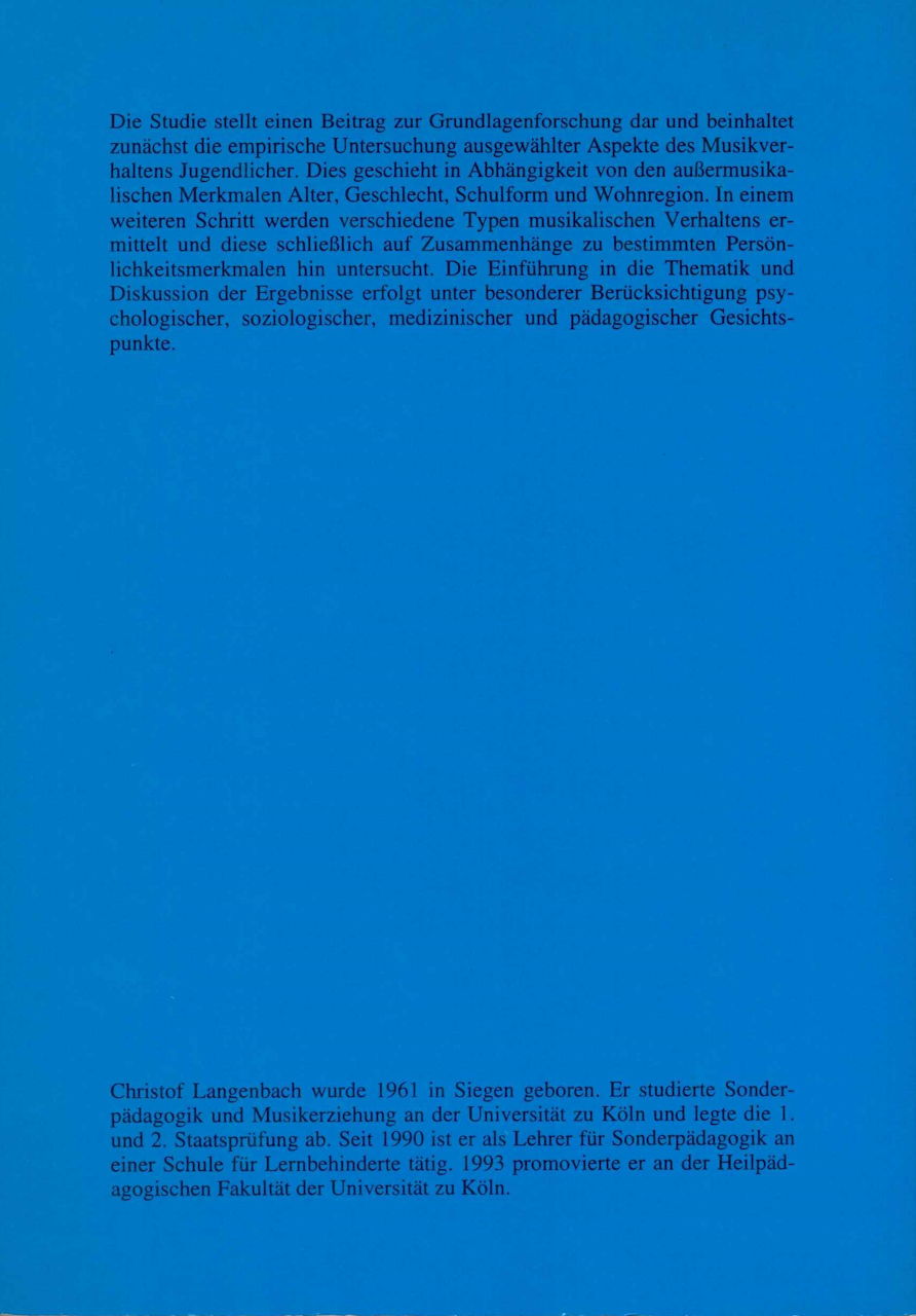 Musikverhalten & Personlichkeit (Peter Lang)