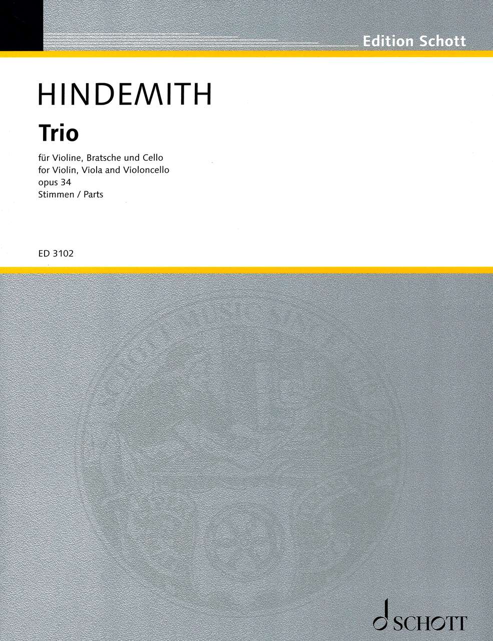 Hindemith, String Trio No. 1 op. 34 (Schott)