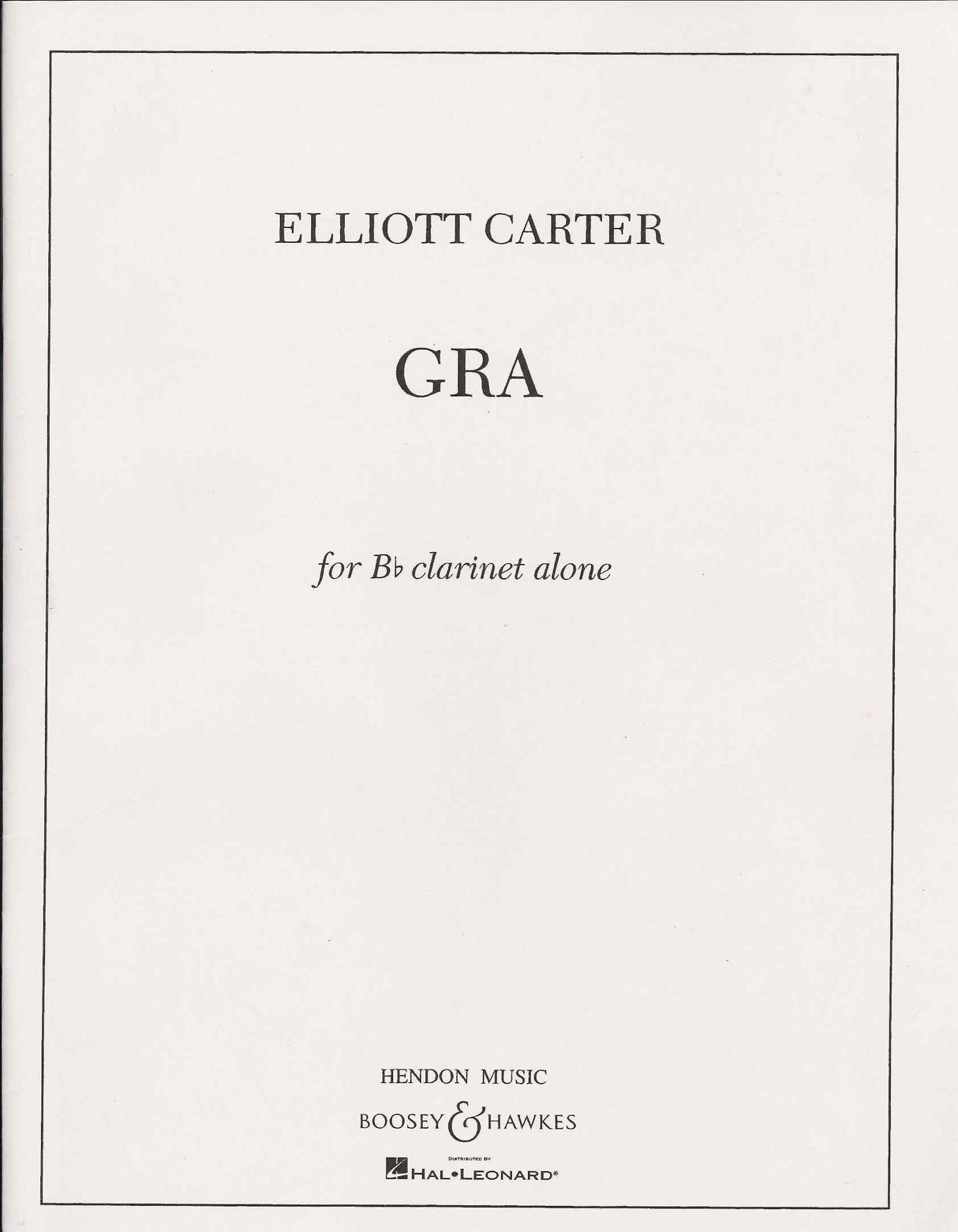 Carter, Gra (1993) (Cl Solo) (Boosey)