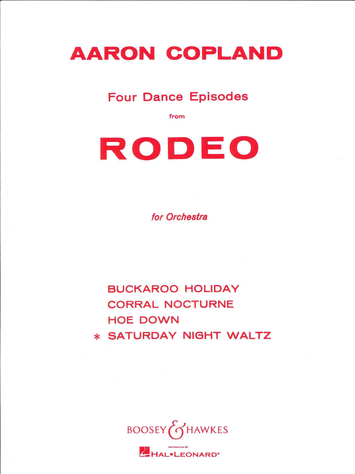 Copland, Rodeo, Saturday Night Waltz(Set (Boosey)