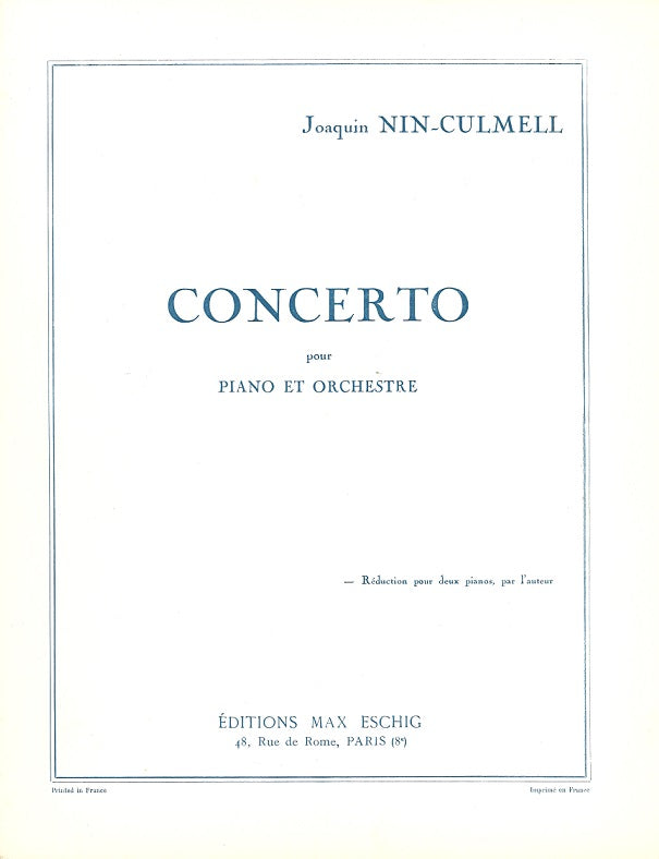 Nin-Culmell, Concerto (2-Piano Reduction (Eschig)
