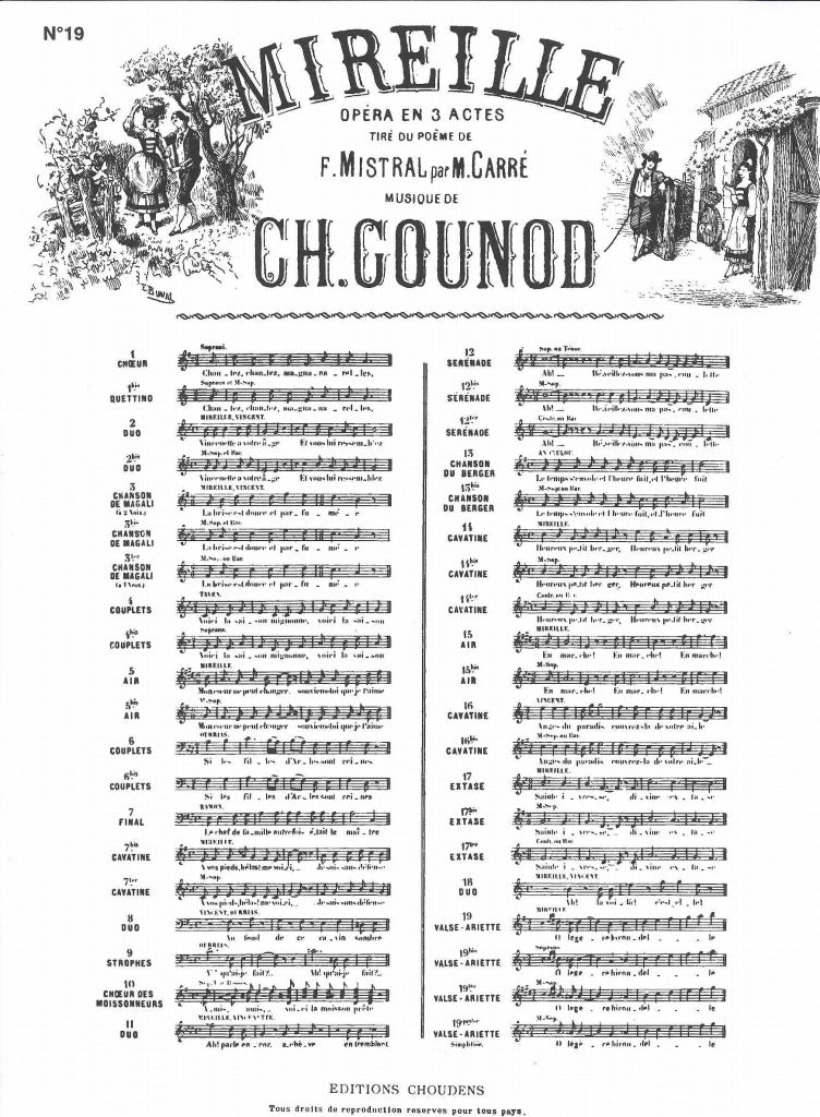 Gounod, O, Legere hirondelle ('Mirelle') (Choudens)