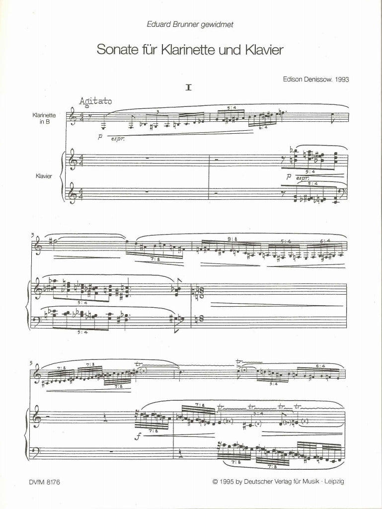 Denisov, Sonate (1993) (BbCl,Pf) (Deutscher Verlag fur Musik)