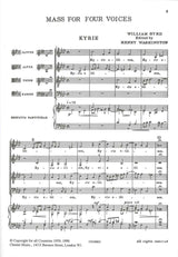 Byrd, Mass for 4 Voices (SATB) (Chester)