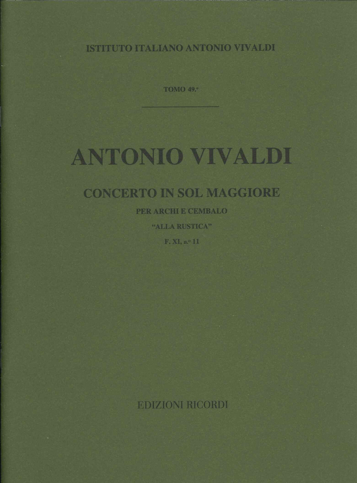 Vivaldi, Concerto in G RV 151 rustica (Ricordi)