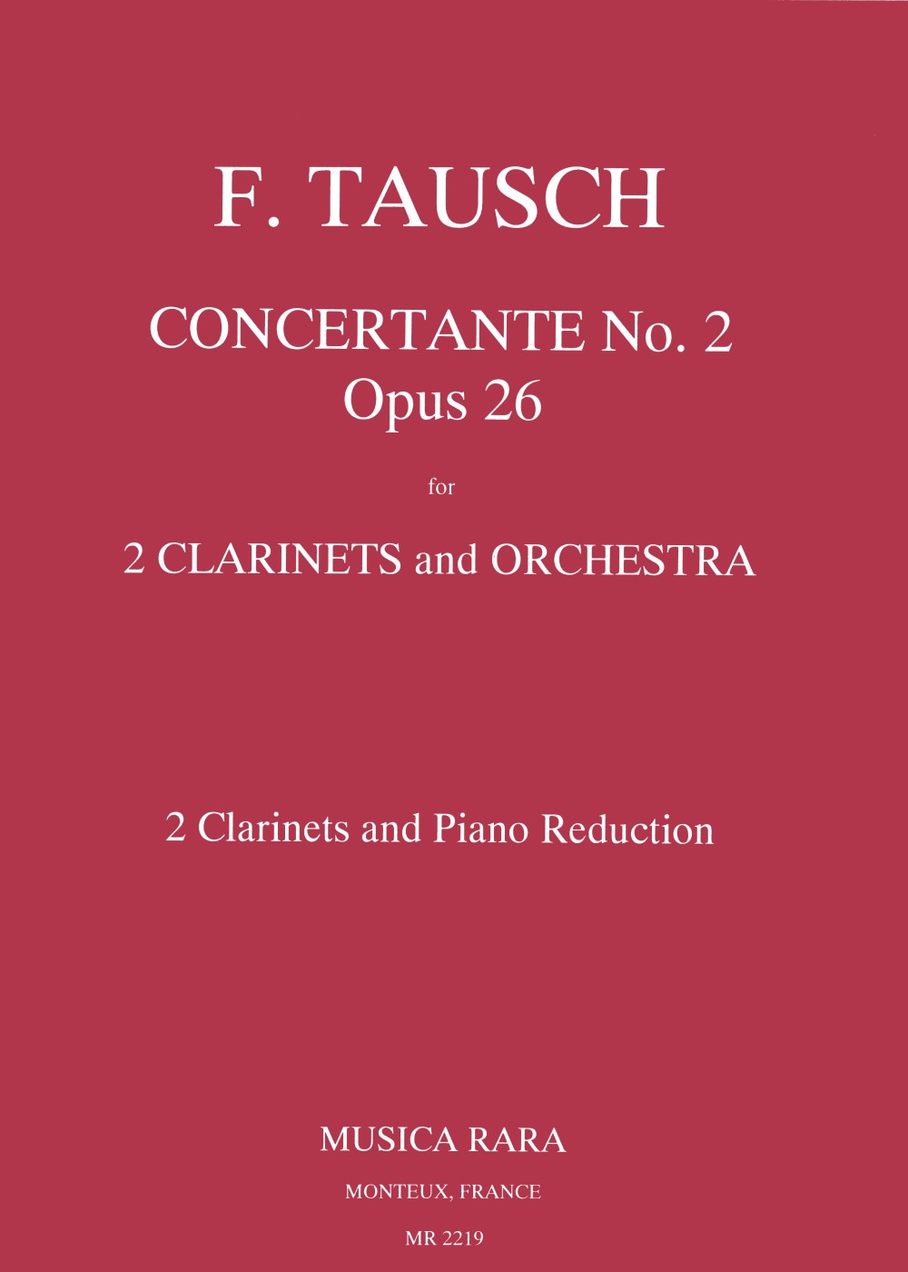 Tausch, Concertante No.2 op.26 (2CL,Pf) (Musica Rara)