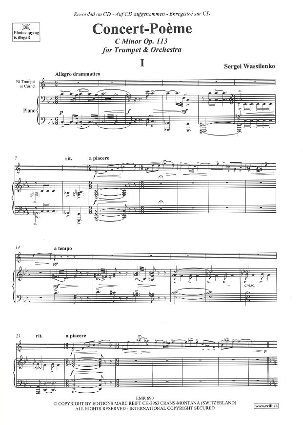 Wassilenko, Concert-Poeme op. 113 (Reift)