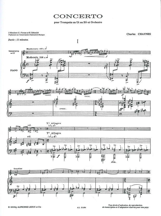 Chaynes, Concerto (Leduc)