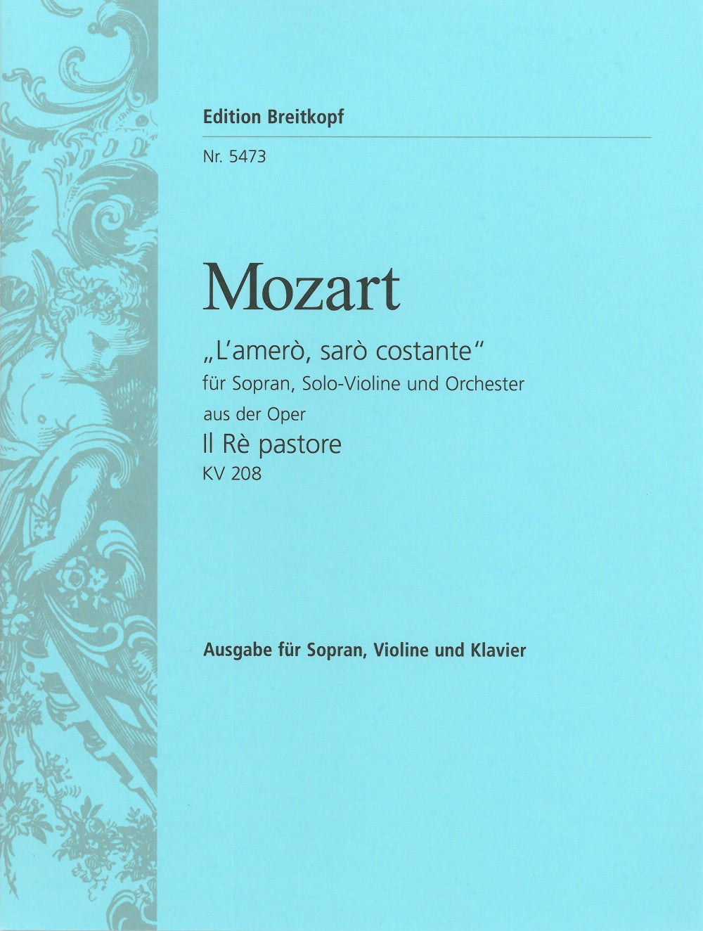Mozart, L'Amero (Sop,Vn,Pf) (Breitkopf)
