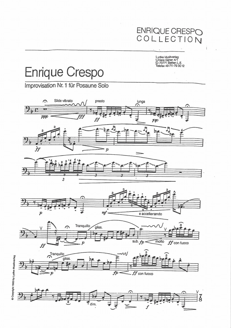 Crespo, Improvisation Nr. 1 (Tbn Solo) (Lydke)