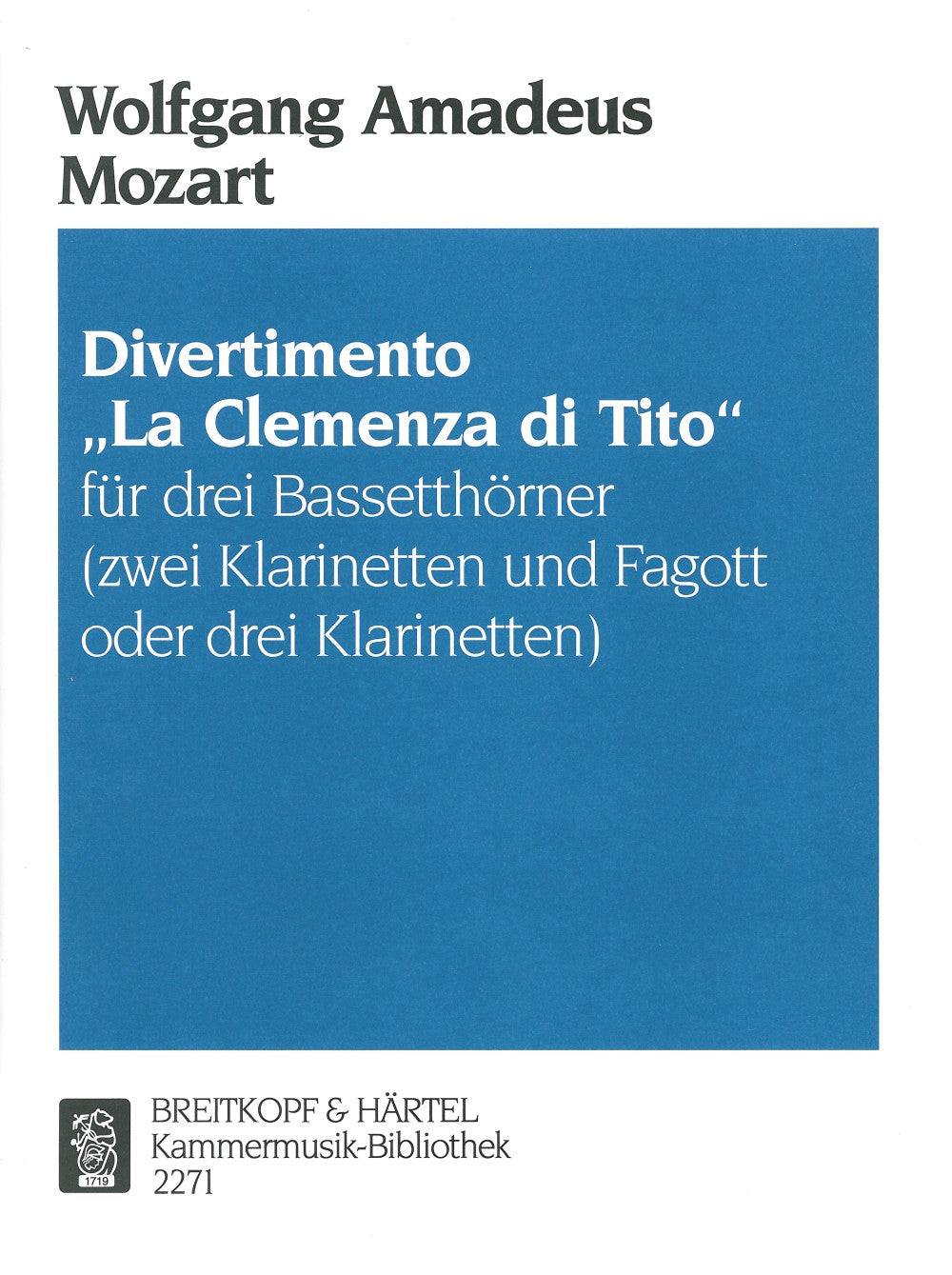Mozart, Divertimento 'Clemenza di Tito' (Breitkopf)