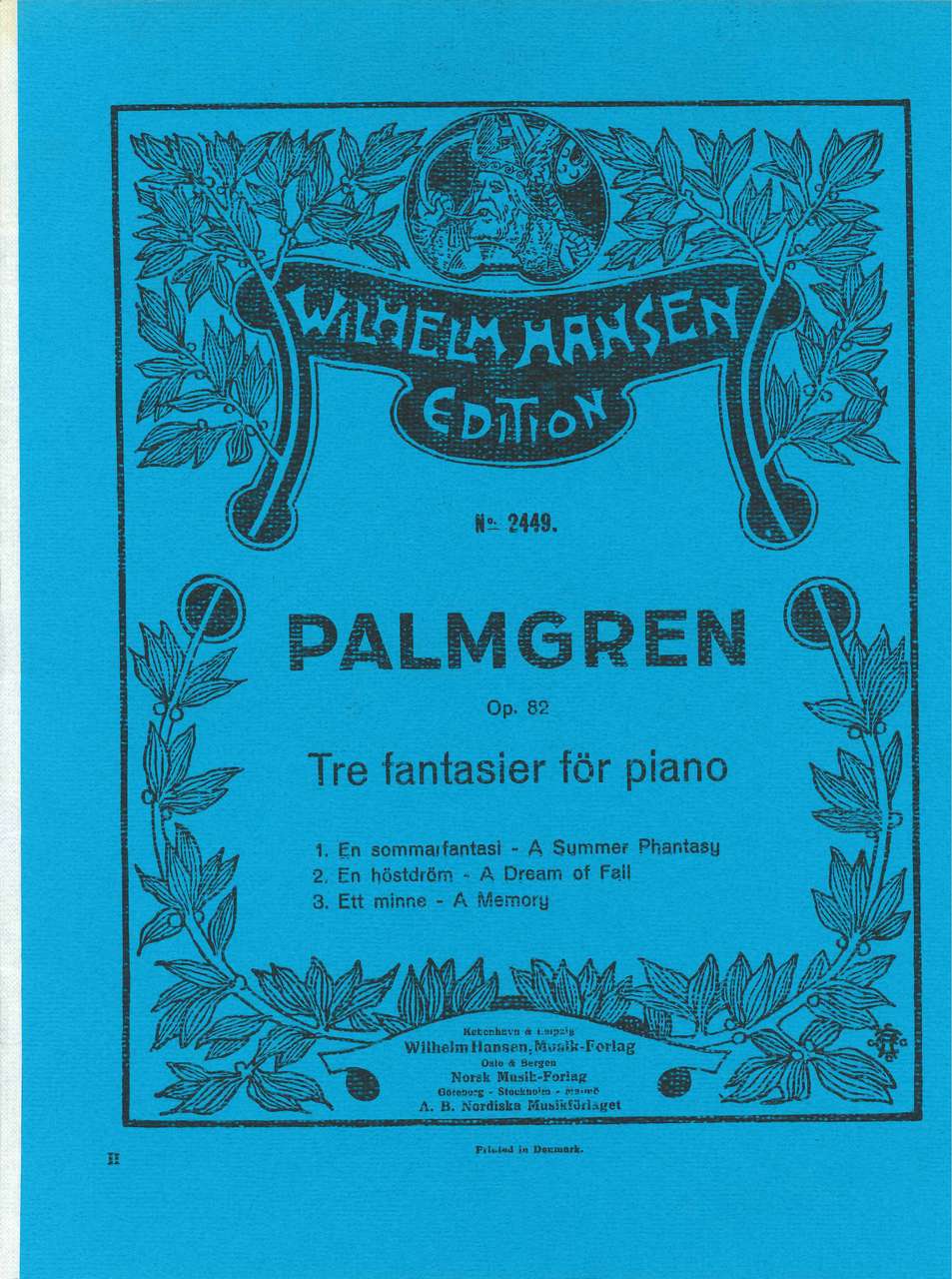 Palmgren, 3 Fantasies op.82 (W.Hansen)