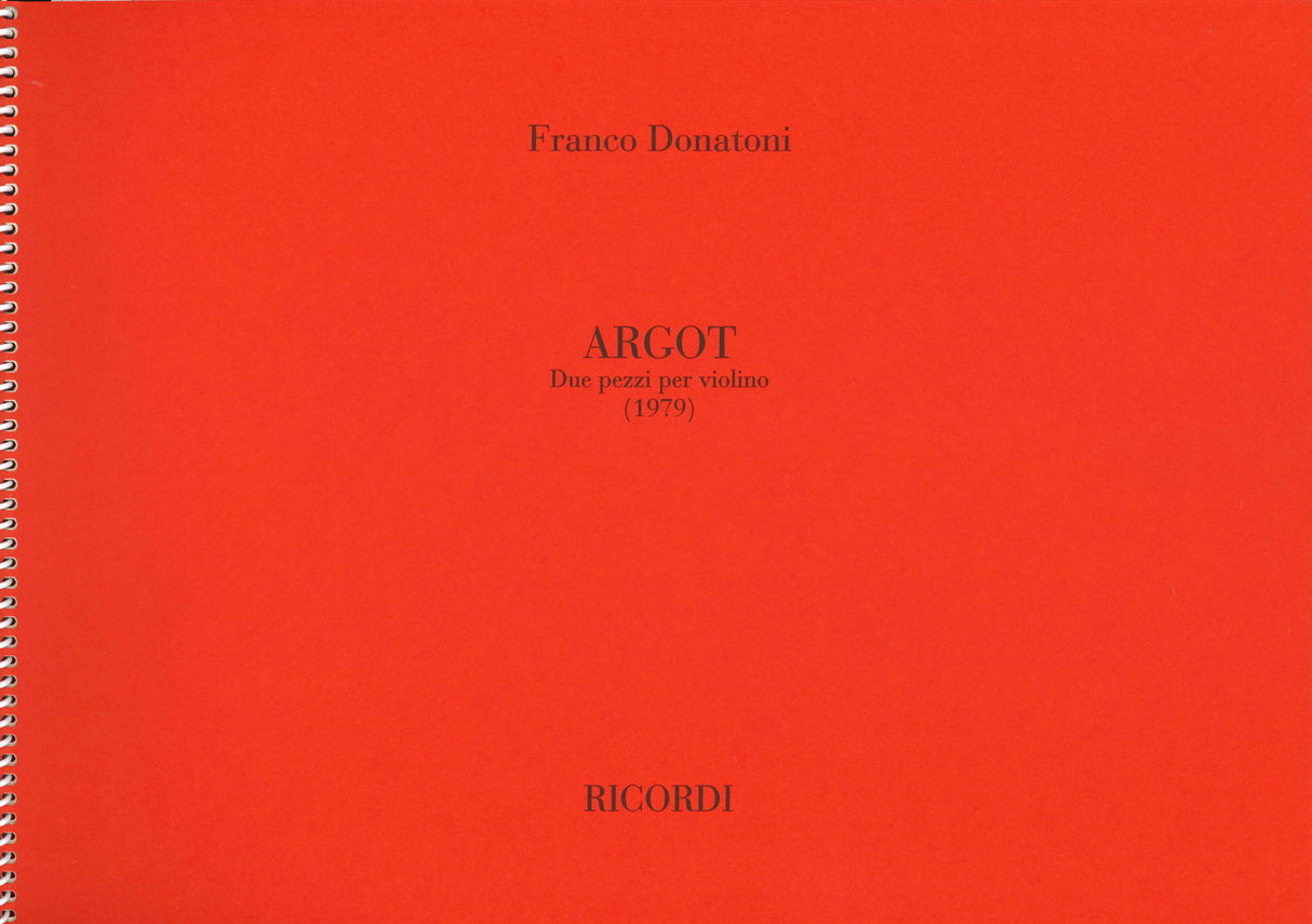 Donatoni, Argot: 2 Pezzi (1979) (Ricordi)