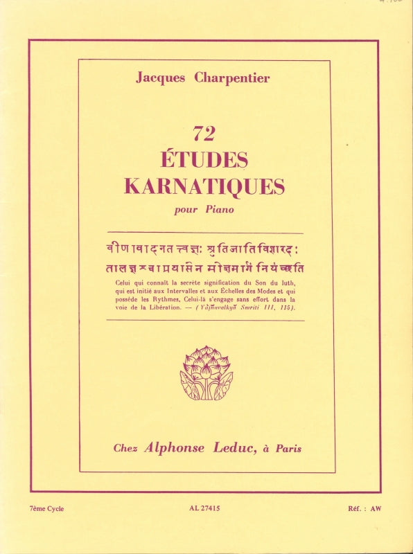 Charpentier, 72 Etudes kanatiques, 7 (Leduc)