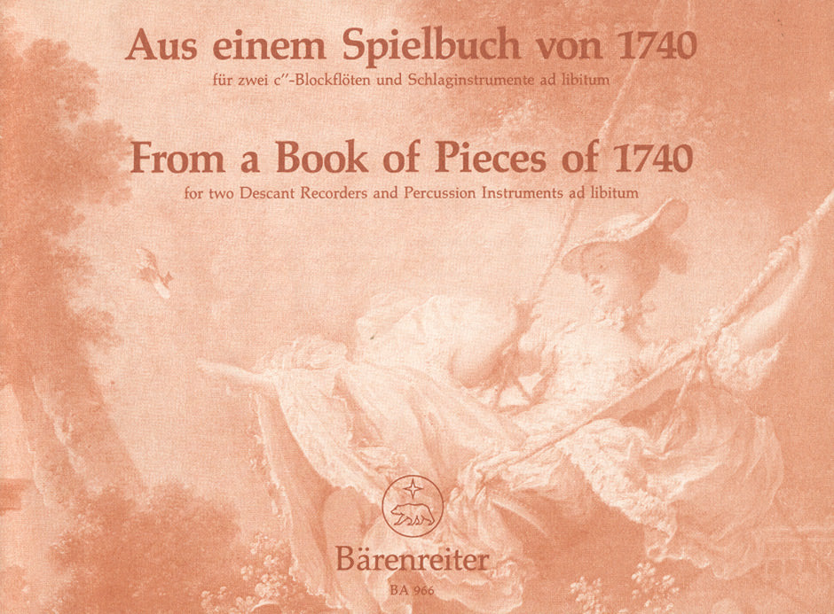 Aus einem Spielbuch von 1740 [SS/(Perc)] (Barenreiter)