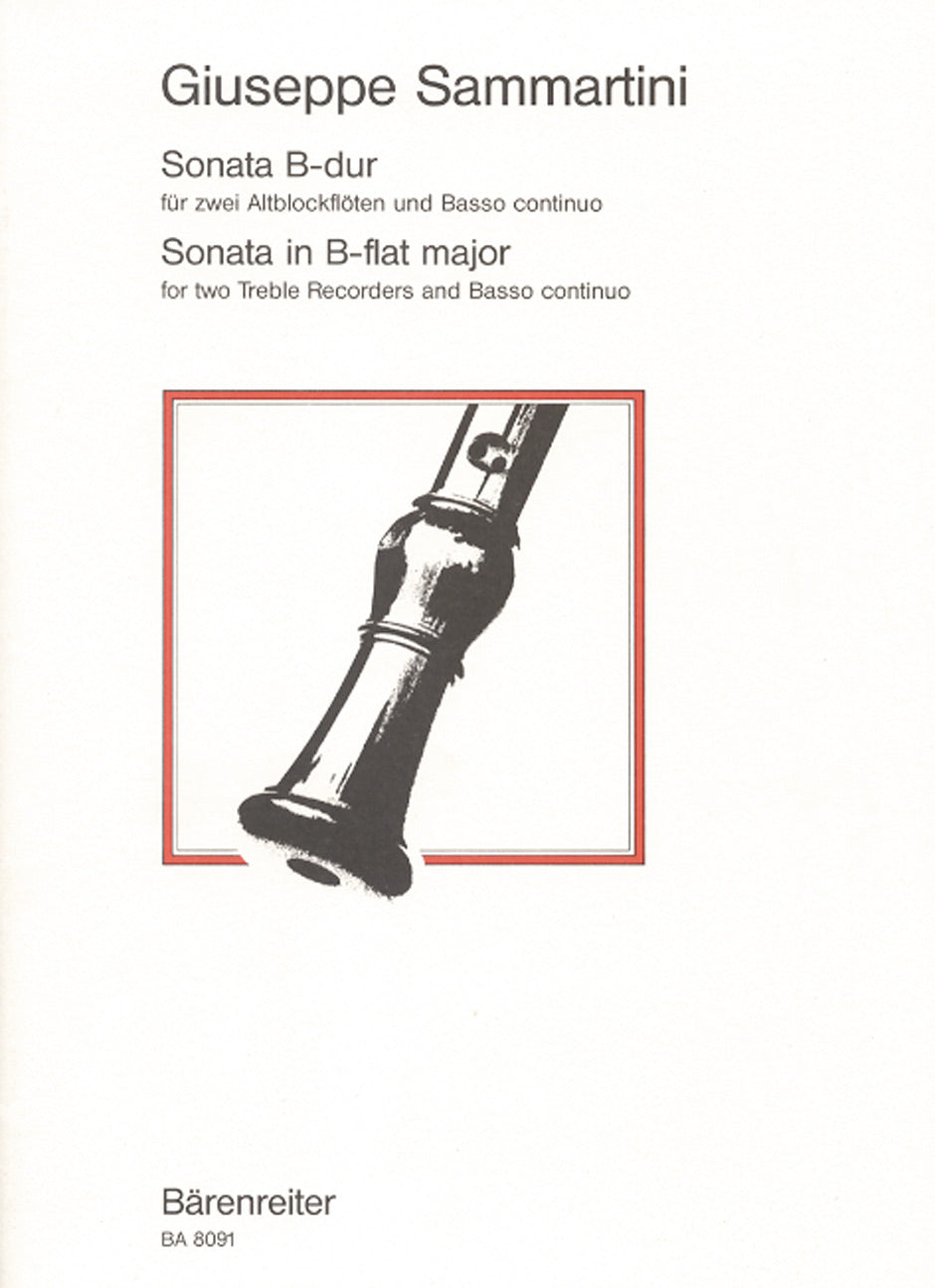 Sammartini, Sonata B-dur (2A.Rec,Bc) (Barenreiter)