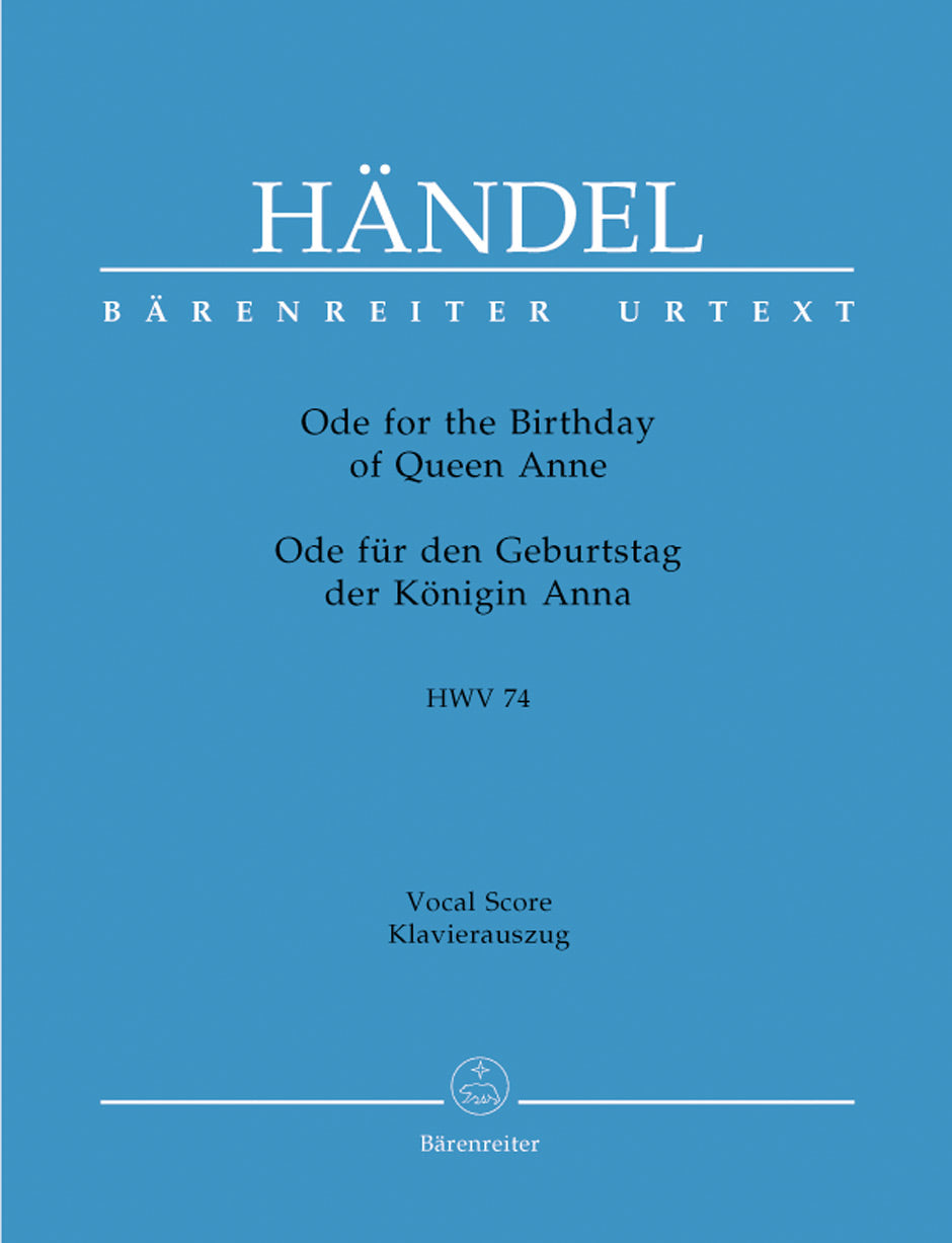 Handel, Ode for the Birthday of Queen An (Barenreiter)