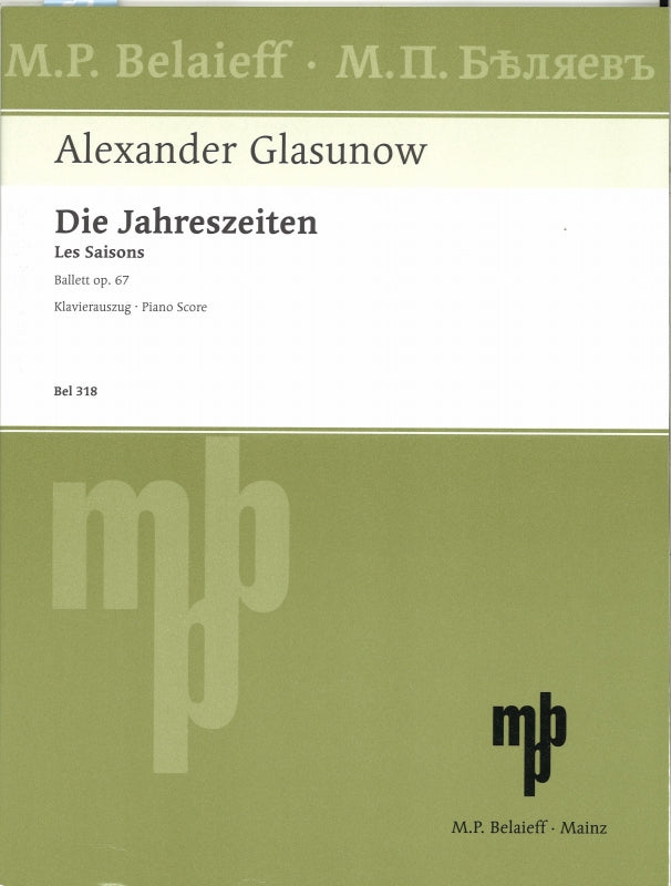 Glazunov, Jahreszeiten op. 67: Reduction (Belaieff)