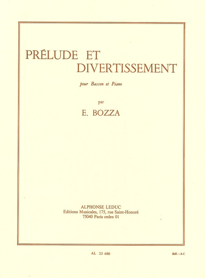 Bozza, Prelude et Divertissement (Bn/Pf) (Leduc)