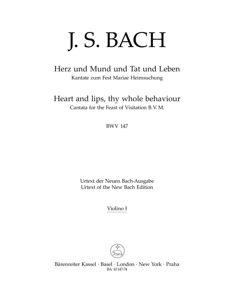 Bach, Kantate BWV 147: Violin I (Barenreiter)