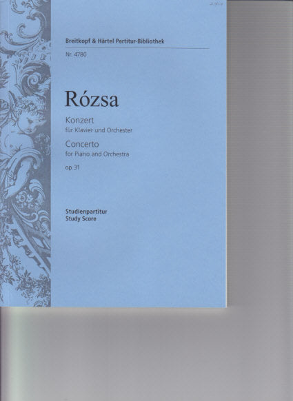 Rozsa, Concerto for Piano op. 31 (Breitkopf)
