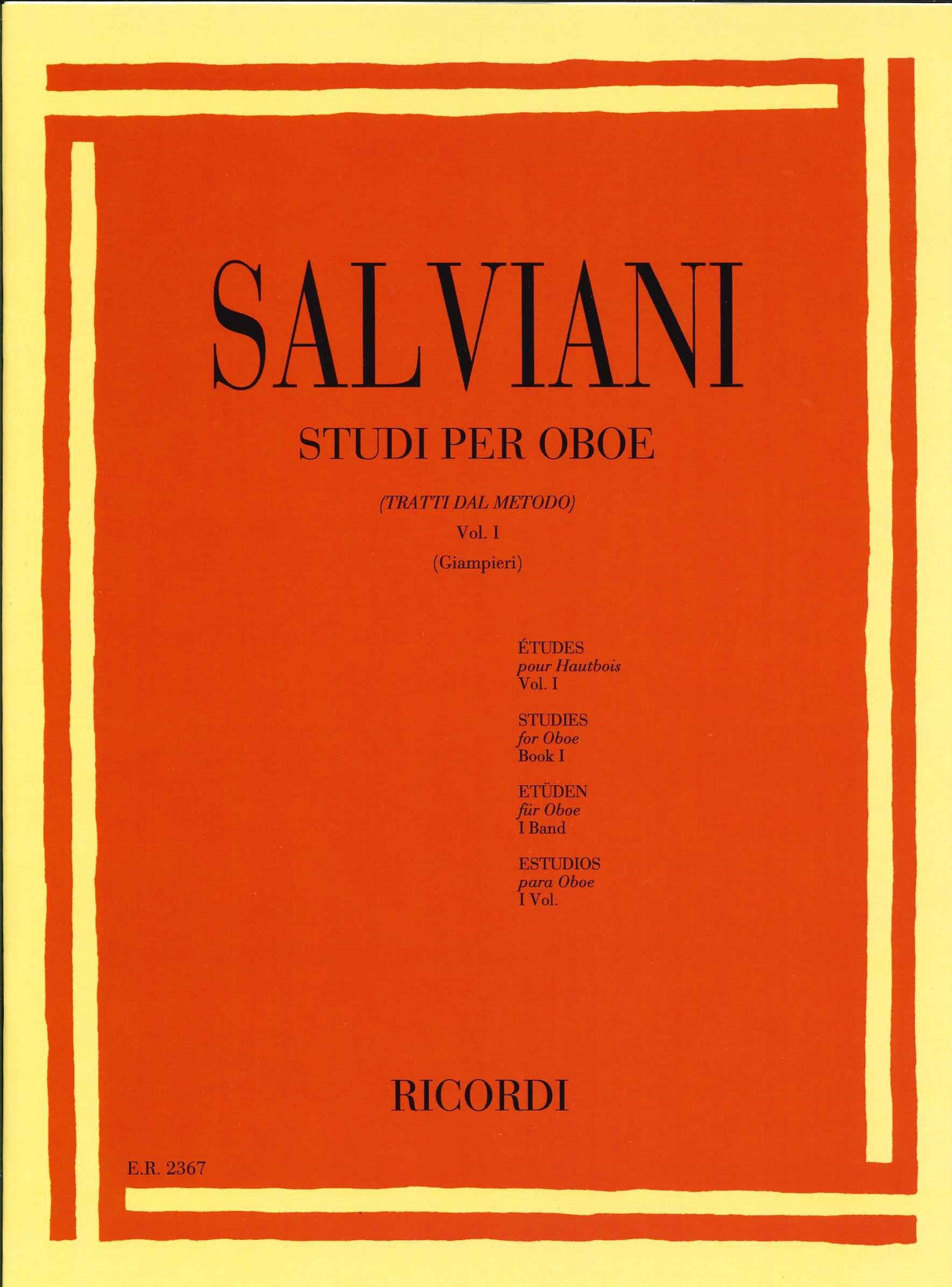 Salviani, Studi per oboe 1 (Ricordi)