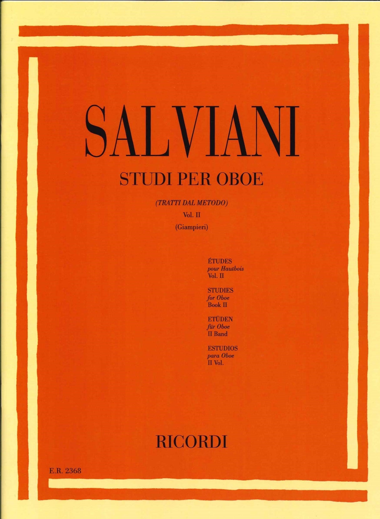 Salviani, Studi per oboe 2 (Ricordi)