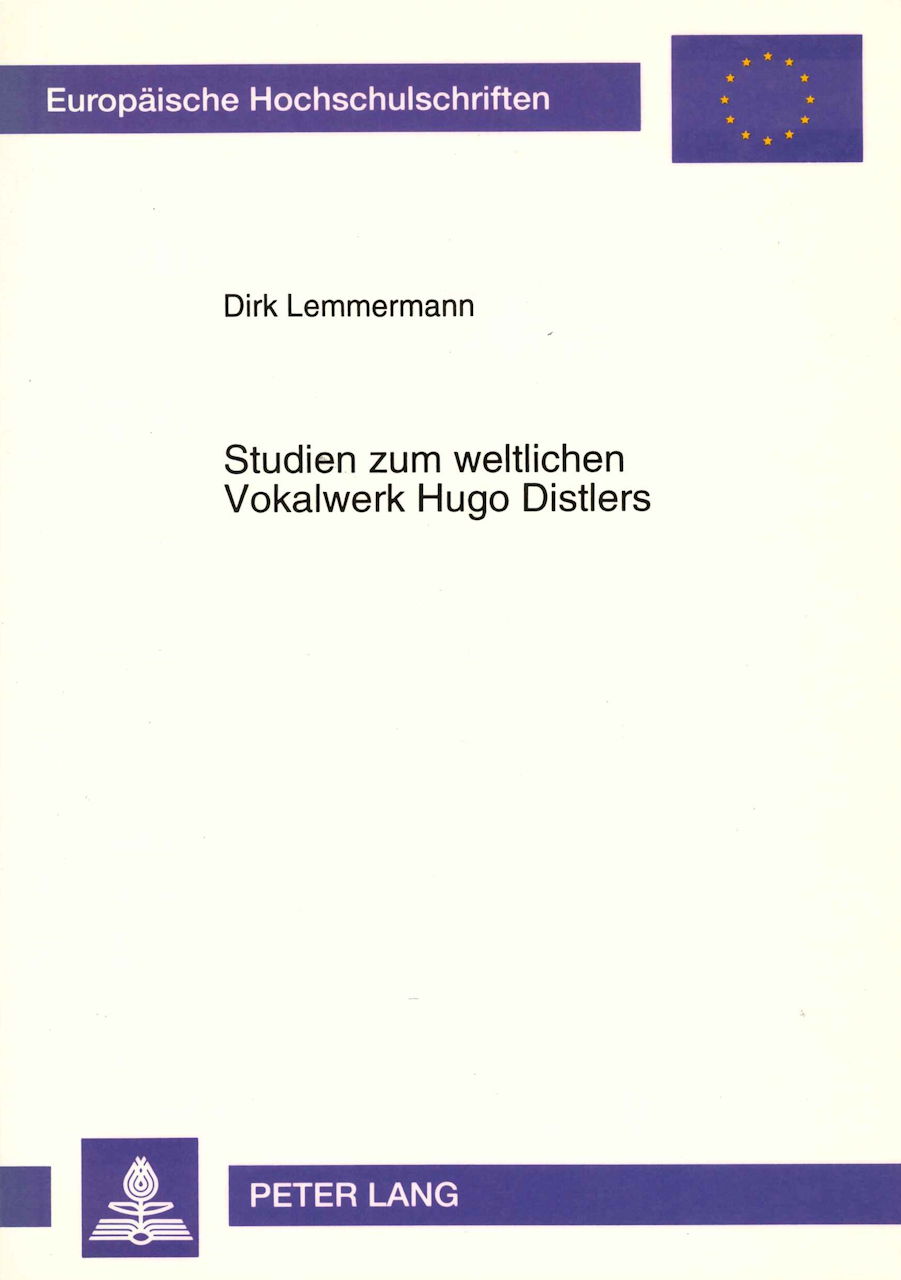 Studien zum weltlichen Vokalwerk Distler (Peter Lang)