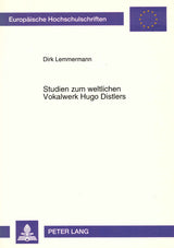 Studien zum weltlichen Vokalwerk Distler (Peter Lang)